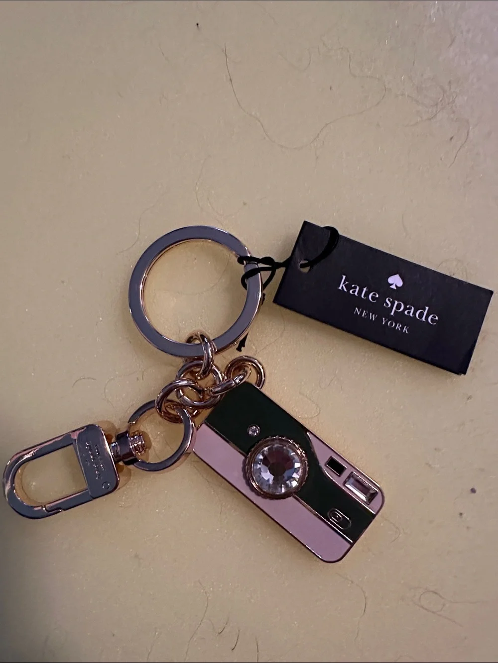 Kate Spade Novelty Camera Charm Keyring with Crystal No Callouts!!!